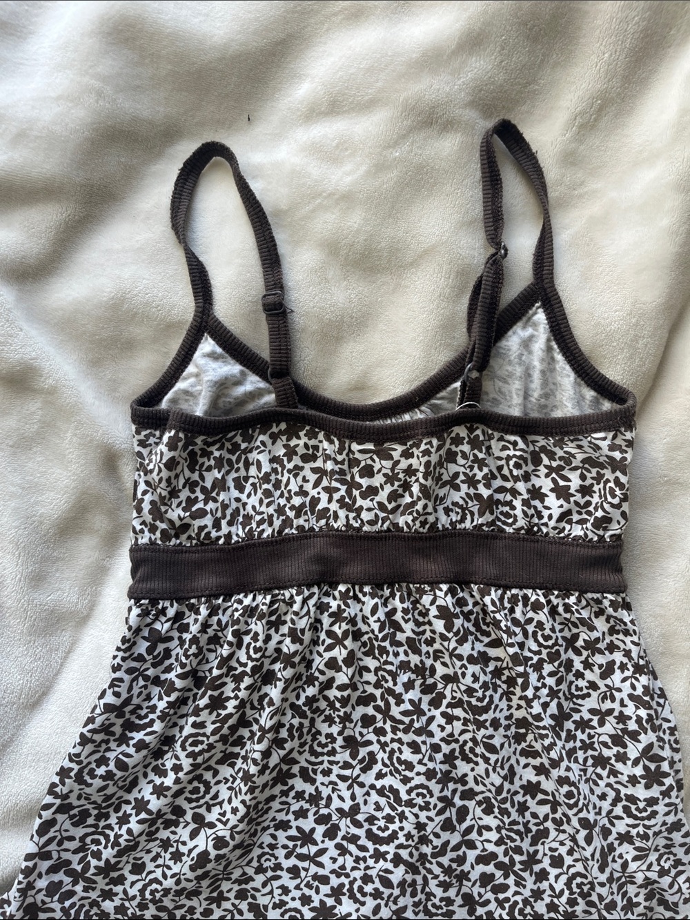 2004 Y2K Urban Behavior Brown and White Floral Camisole Chemise - Picture 6 of 13